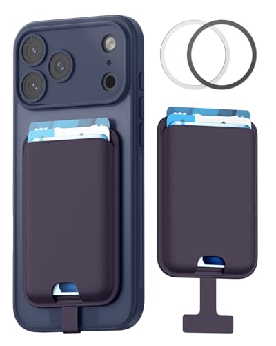 FlyReal for MagSafe Wallet, with Anti-Loss Lanyard, Purple - color: Purple