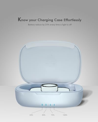 Doohoeek Updated Charging Case Compatible with Oura Ring 5 & 4 & 3 Charger, Wireless Power Station Fits Official Chargers & Fit All-Sized Rings Gen 5 & 4 & 3 1000mAh - color: Blue