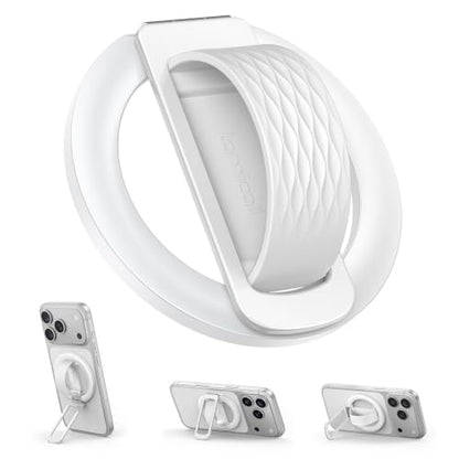 Lamicall Magnetic Phone Grip Silicone Finger Loop for MagSafe - color: Snow White - Zinc Alloy - Silicone Grip
