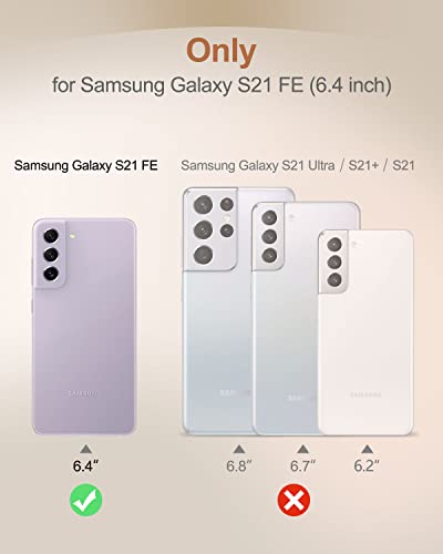 SURITCH for Samsung Galaxy S21 FE Clear Case 6.4" (Only), [Built-in Screen Protector] Full Body Protective Hard Shell+Soft TPU Phone Case for Samsung S21 FE -(Rose Gold Edge) - color: Rose Gold Edge