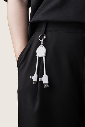 Xoopar OctoMini Multi-USB Cable 4-in-1 Keychain - White