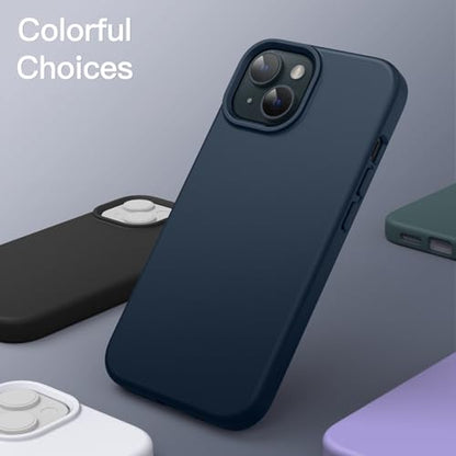 JETech Silicone Case for iPhone 15, Navy | Silky Soft Touch, Shockproof Protection, Scratch Resistant, Microfiber Lining - color: Navy, size: iPhone 15