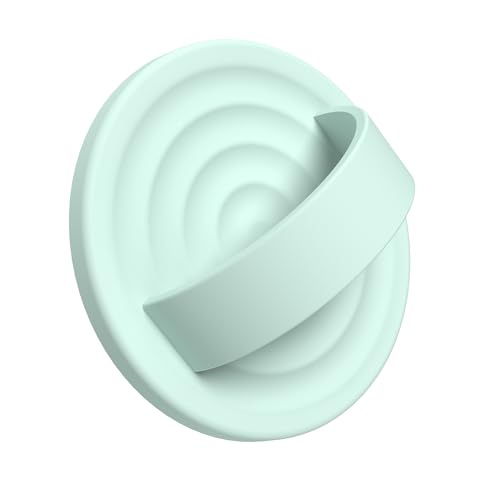 Upgraded Magnetic Phone Grip, Liquid Silicone Soft and Portable, Removable Finger Loop Ring Grip Holder for iPhone, Strong Magnetic Attraction, Compatible with MagSafe Phone Case, Mint Green - color: Mint Green