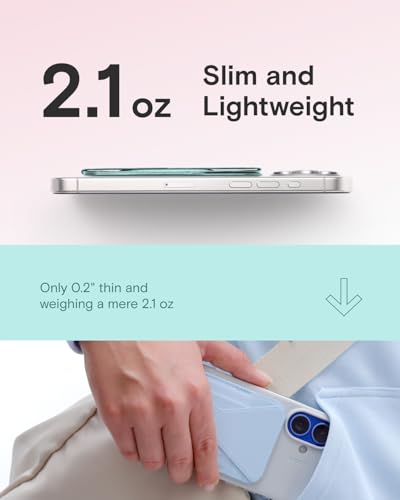 MOFT Magnetic Wallet Stand Compatible with iPhone 17/16/15/14/13/12 Series, Angle Adjustment & Magsafe Compatible MOVAS Phone Stand,Aqua - color: Aqua, size: Standard