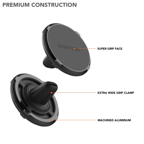 Rokform Dual Magnet Vent Phone Mount, Super Grip Clip (Black)