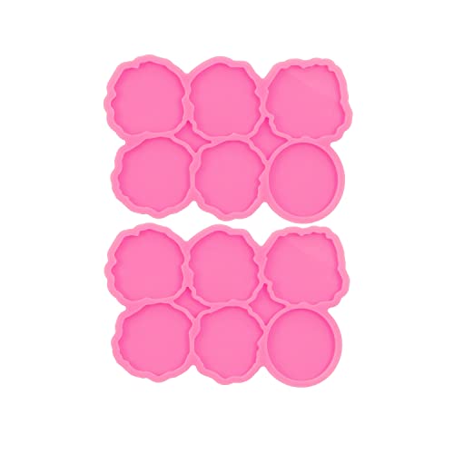 2PC 1.7in Phone Grip Resin Irregular Circle Molds on Top Phone Socket Silicone Mold for Epoxy Casting DIY Crafts Making(YMDY1627+DY1627) - color: YMDY1627+DY1627