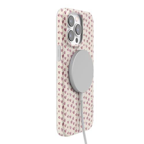 Casely iPhone 14 Pro Case | Lovebug | Mauve Hearts | Compatible with MagSafe | Classic Ultra Slim Design - color: Lovebug | Mauve Hearts, size: iPhone 14 Pro