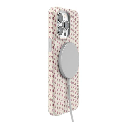 Casely iPhone 14 Pro Case | Lovebug | Mauve Hearts | Compatible with MagSafe | Classic Ultra Slim Design - color: Lovebug | Mauve Hearts, size: iPhone 14 Pro
