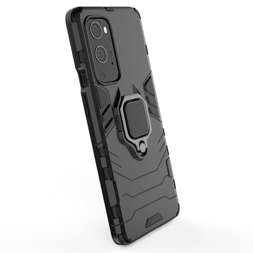 Max Power Digital Magnet Case for OnePlus 9 Pro Shockproof Hard Phone Cover with Grip, Metal Ring Kickstand Bumper Shell [Compatible with Magnetic Car Mount] (Navy) - color: Navy, size: OnePlus 9 Pro