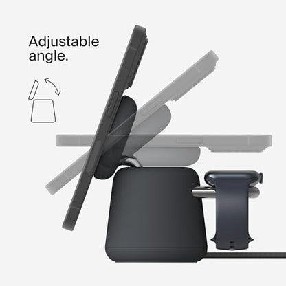 Belkin Qi2 15W Wireless Charging Dock, 2 in 1 Fast iPhone Charger - color: Black, style: Latest Gen