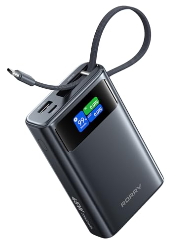RORRY 45W Portable Charger, 20000mAh Power Bank, iPhone Battery Pack - color: Dark Gray