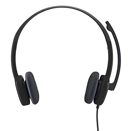 Logitech H151 Wired Analog Stereo Headphones with 3.5 mm Audio Jack - Black