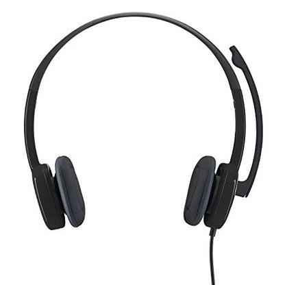 Logitech H151 Wired Analog Stereo Headphones with 3.5 mm Audio Jack - Black