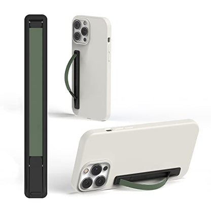 SleekStrip SleekGrip-Essential Ultra Thin Phone Grip Stand,Slim Metal Finger Loop Ring Hand Holder Strap Cell Phone Grips for iPhone 16 Pro Max,17 Air,Android,Case Back - Black x Olive Green - color: Matte Black x Olive Green