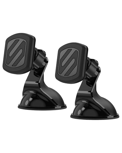 Scosche Extra Strength Suction Car Phone Mount, Magnetic Phone Holders for Your Car Windshield/Dashboard, Car Holder with 360° Rotation, Thick Metal Plate for iPhone and Android, Not MagSafe, 2-Pack - size: 2 Pack, style: Extra Strength - Window / Dash Su