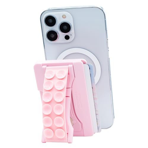 LOVEHANDLE Suction Wallet for MagSafe + Kickstand - Light Pink - color: Light Pink