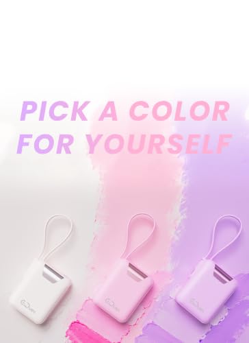 M1 Mini Portable Charger, 10000mAh Ultra-Compact Power Bank, 22.5W PD Fast Charging, Tpye-C Built-in Cable, Small External Battery Pack for iPhone, Samsung, Android iPad (Pink) - color: Pink