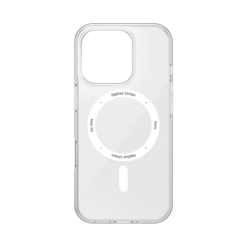 Native Union (Re Clear Case – Transparent Anti-Yellowing Case – MagSafe Compatible with Built-in Magnets – Recycled Materials – Ultra-Durable with Military Grade Drop Protection for iPhone 16 Pro - size: iPhone 16 Pro
