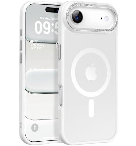 Newfuture Magnetic for iPhone Air Case Matte Shockproof, Frosted White | Military Drop Protection, Slim Matte Anti-Fingerprint, Compatible with Magsafe, Camera Guard, Translucent Protective Cover - color: Frosted White, size: iPhone Air 6.5 inch