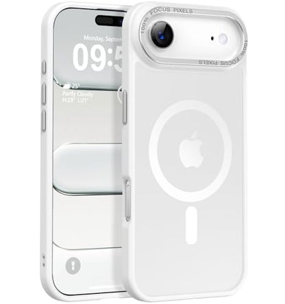 Newfuture Magnetic for iPhone Air Case Matte Shockproof, Frosted White | Military Drop Protection, Slim Matte Anti-Fingerprint, Compatible with Magsafe, Camera Guard, Translucent Protective Cover - color: Frosted White, size: iPhone Air 6.5 inch