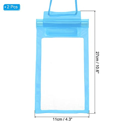 PATIKIL Waterproof Phone Pouch, 2 Pack Universal Lanyard Cellphone Dry Bag Clear Protection Cover Bag for Beach Swimming Pool, Light Blue - color: Light Blue