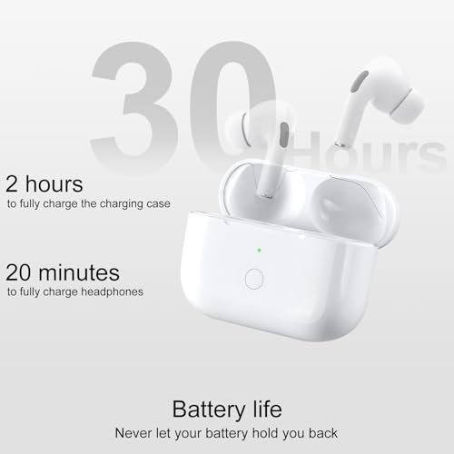 CCAN Compatible with AirPod Pro 2nd&1st Generation Charging Case Replacement, Air Pod Pro 2 1 Charger Case with Bluetooth Pairing Sync Button,White - color: White