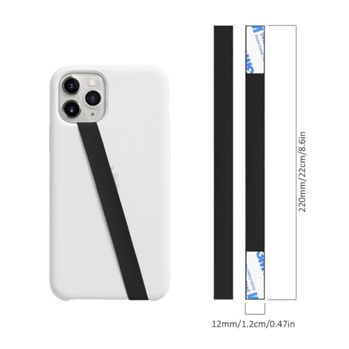 Stretchable Silicone Phone Grip - Elastic Finger Strap Holder for iPhone & Android - Anti-Slip Phone Loop with Wireless Charging Support - Black (Compatible with Most Smartphones)