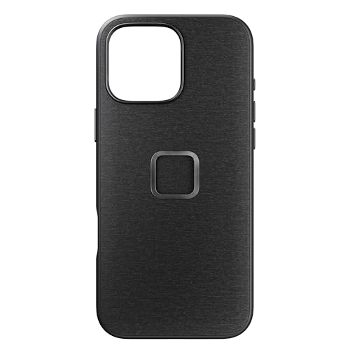 Peak Design Mobile Everyday Phone Case for iPhone 16 Pro Max, Charcoal, Slim Profile, Drop Protection, Weatherproof Fabric Shell, SlimLink Connects to Mobile Mounts & Gear Gray - color: Gray
