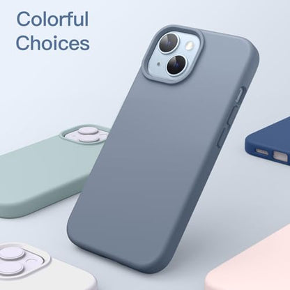 JETech Silicone Case for iPhone 14, Sierra Blue | Silky Soft Touch, Shockproof Protection, Scratch Resistant, Microfiber Lining - color: Sierra Blue, size: iPhone 14