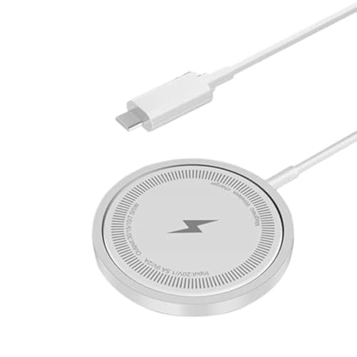 15W Magnetic Fast Wireless Charging Pad Dock Station Strong Magnet Lightweight Portable Charger for iPhone 12 13 14 15 16 17 Series Suitable for Travel Home Office Desk (USB C Input Only White) - color: USB C Input Only White