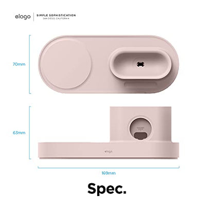 elago MS Charging Station for iPhone, AirPods, Apple Watch - color: Sand Pink