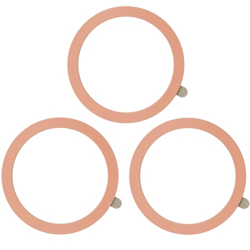 TENOC Universal Metal Ring Sticker, 3Pcs, Rose Gold | Compatible with iPhone/Samsung/Android Cellphones, Magnetic Phone Charger/Mount/Holder Conversion - color: Rose Gold