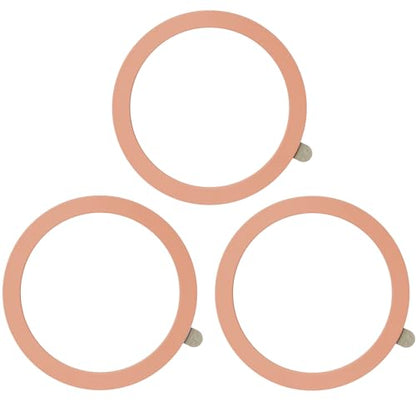 TENOC Universal Metal Ring Sticker, 3Pcs, Rose Gold | Compatible with iPhone/Samsung/Android Cellphones, Magnetic Phone Charger/Mount/Holder Conversion - color: Rose Gold