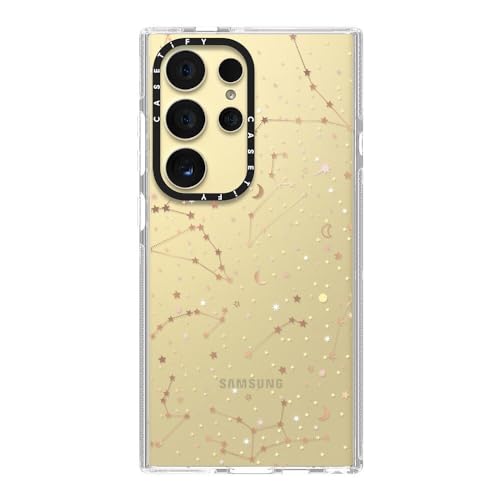 CASETiFY for Galaxy S24 Ultra Case - Impact Clear | Not Yellowing | 6.6 ft. Drop Protection | Space pattern on clear background/ gold stars and moon universe | Clear - color: Space pattern on clear background, size: Galaxy S24 Ultra