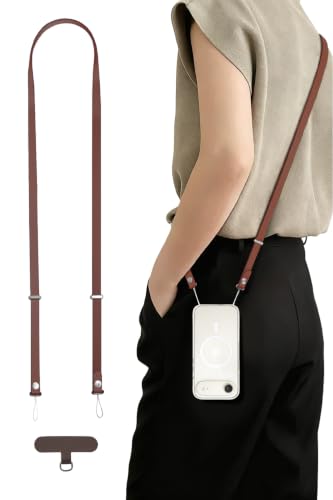 Crossbody Strap Compatible with iPhone 17/Air/Pro/Max Phone Cases & Other Device with Dual Lanyard Holes (Sienna) - color: Sienna