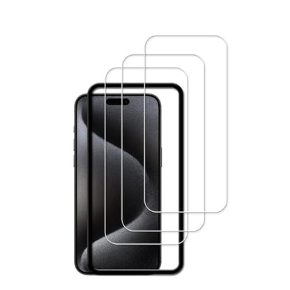 Screen Protector For iPhone15 Pro Max Tempered Glass Film with Easy Alignment Tool 3-Pack