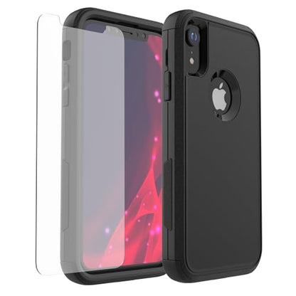 X-belmox for iPhone XR Phone Case [Dropproof] Shockproof Heavy Duty Black - color: Black