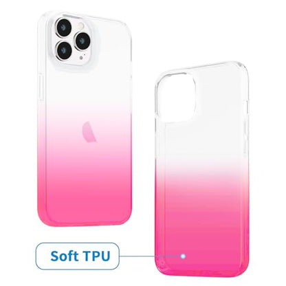 JJGoo Compatible with iPhone 14 Pro Case, Clear Soft Shockproof Protective Slim Thin Bumper Cover Transparent Phone Case, Gradient Pink - color: Gradient Pink