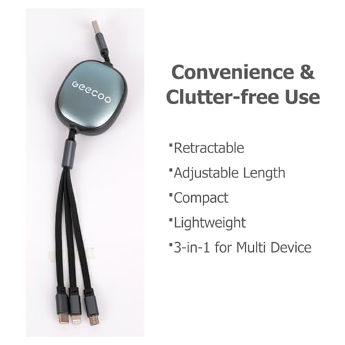 3-in-1 Fast Charging Cable – 100W High-Speed Retractable Multi-Device Charger, Type-C/Universal Connectors, Adjustable Length for Phones, Tablets, and Laptops