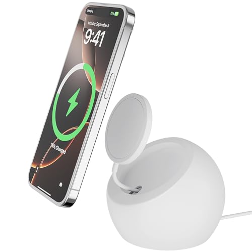 Wireless Charger, MagSafe Charger Stand, Phone Stand for Desk, White - color: White