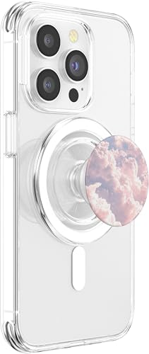 Pastel Pink and Purple Cloud Blue Sky Watercolor Clouds PopSockets PopGrip for MagSafe - style: Magnetic PopGrip