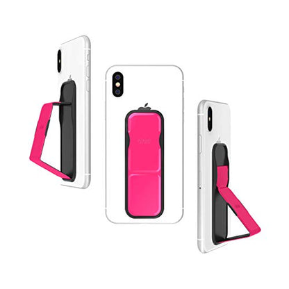 CLCKR Phone Grip and Expanding Stand, Universal Phone Grip Holder with Multiple Viewing Angles for iPhone, Samsung, Phones, Tablets and Many More, Neon Pink