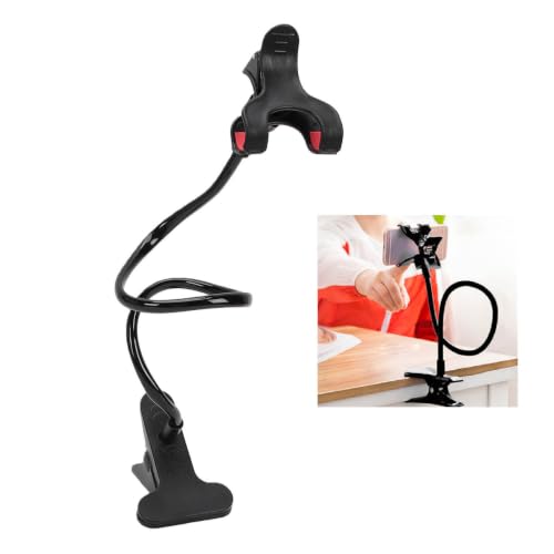 Gugxiom Gooseneck Bed Phone Holder, 26 inch Flexible Long Arm Phone Mount for Desk Bedside, Universal Clip Bracket Clamp Stand for Smartphones