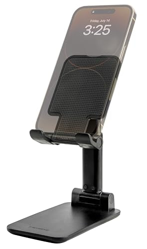 Scosche SUFMPS-SP Universal Cell Phone Stand and Holder with Non-Slip Cradle, Foldable, Adjustable Non-Magnetic Mount for Home Office Desk or Travel Compatible with iPhone, Tablet and All Devices - style: Office Desk / Travel