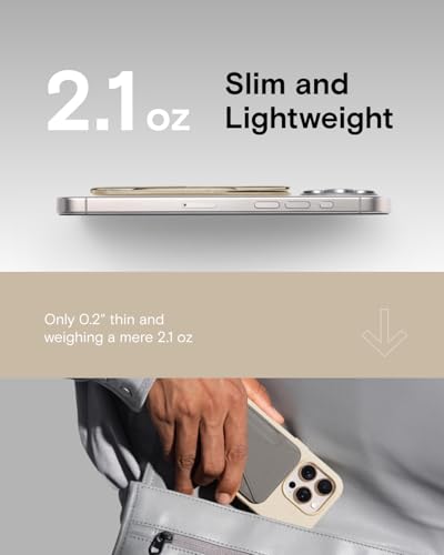 MOFT Magnetic Wallet Stand Compatible with iPhone 16/15/14/13/12 Series, Angle Adjustment & Magsafe Compatible MOVAS Phone Stand,Earthen Beige - color: Beige, size: Standard