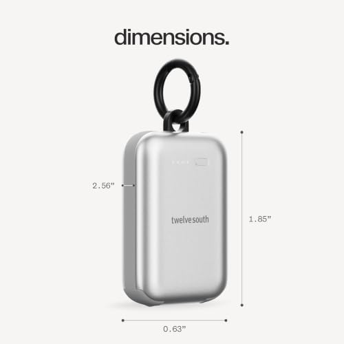Twelve South PowerClip Mini Portable Power Bank 2000mAh Silver - color: Silver
