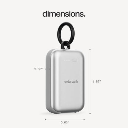 Twelve South PowerClip Mini Portable Power Bank 2000mAh Silver - color: Silver