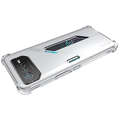 USTIYA Case for ASUS ROG Phone 6 Clear TPU Four Corners Protective Cover Transparent Soft funda