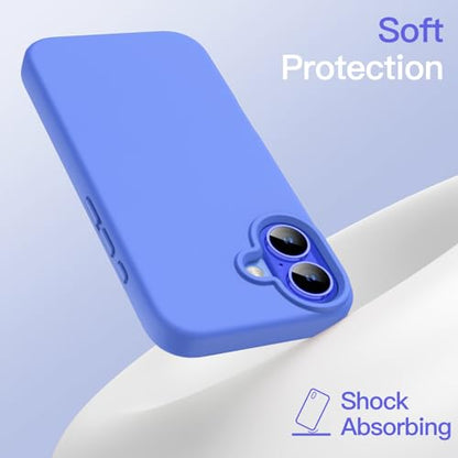 JETech Silicone Case for iPhone 16, Ultramarine | Silky Soft Touch, Shockproof Protection, Scratch Resistant, Microfiber Lining - color: Ultramarine, size: iPhone 16