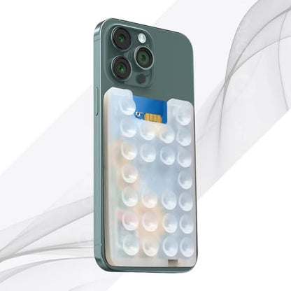 Suction Card Holder Mount & Case, Silicon Adhesive Phone Accessory for iPhone & Android, Hands-Free Mirror Shower Holder, TikTok Videos & Selfies (Pink)